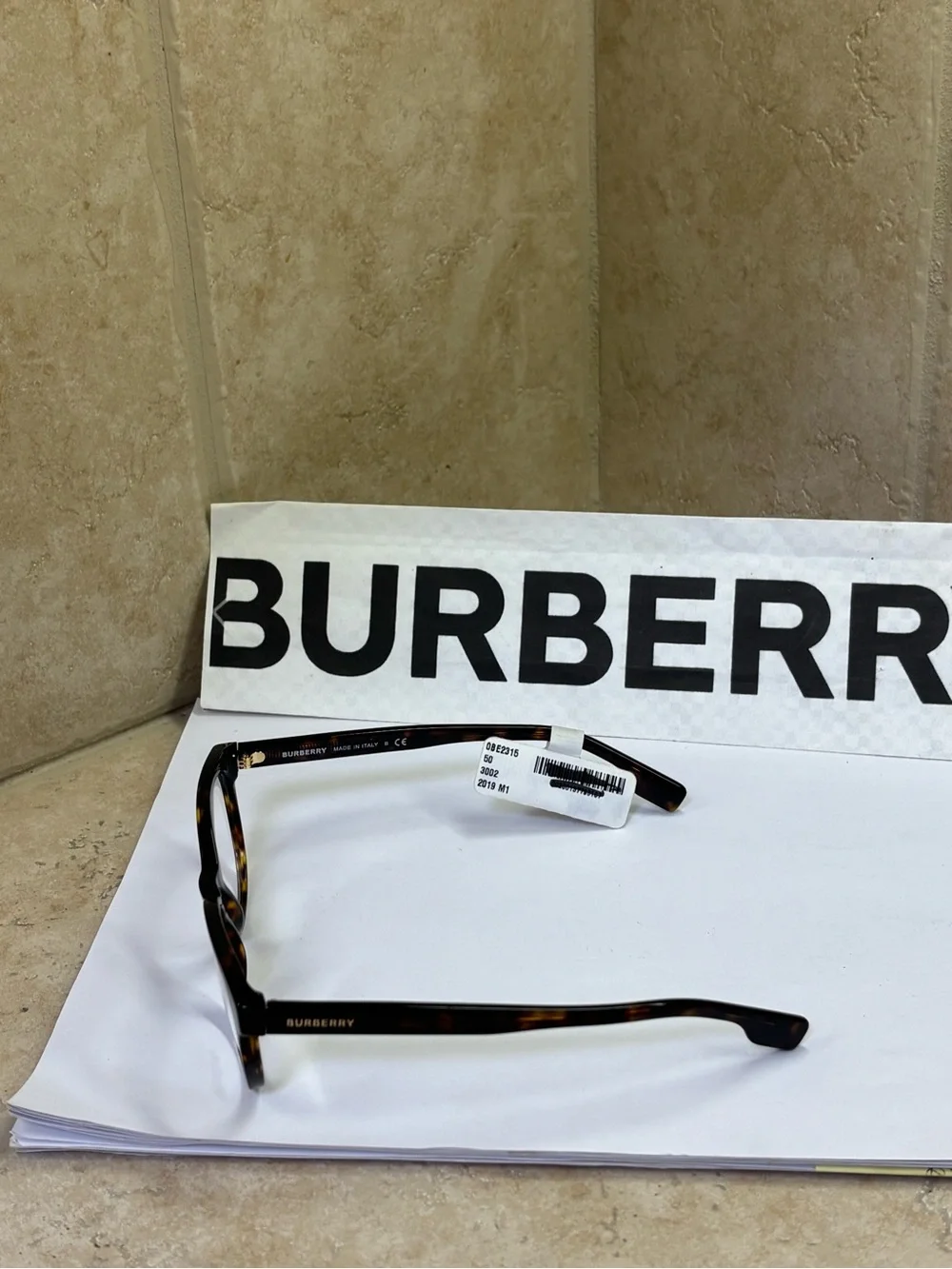 New Burberry B2315 3002 Unisex Tortoiseshell Brown Optical Glasses